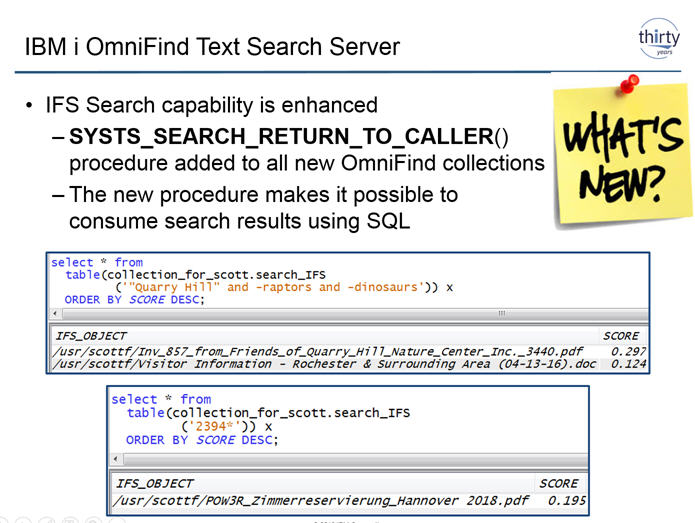 IBM i OmniFind Text Search
